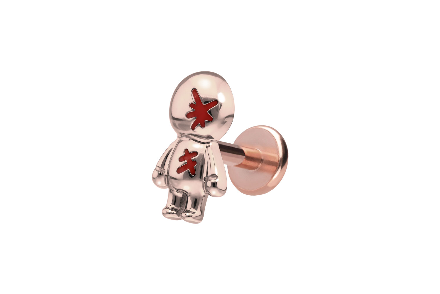 Titan Labret Piercing mit Push Fit PUPPE